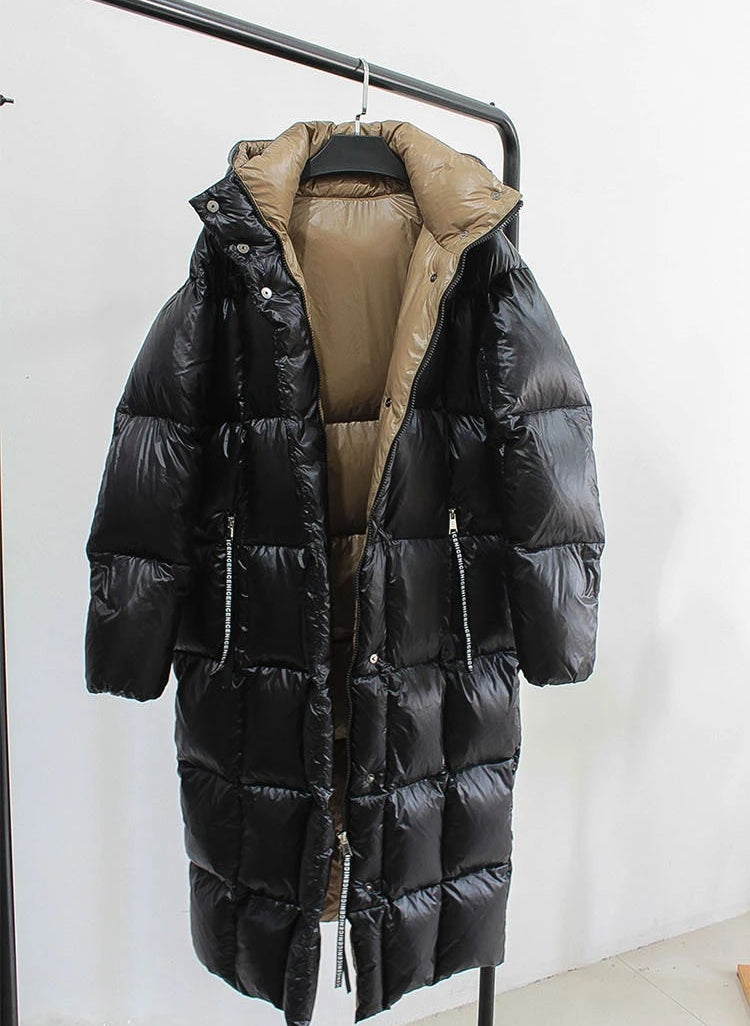 Waterproof X Long Duck Down Puffer Coats Real Fur Parka