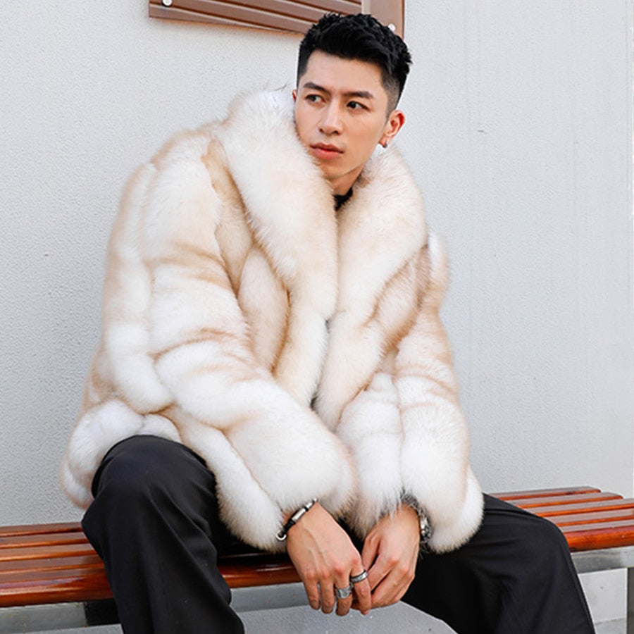 Luxury Real Fur Coats Big Fur Collar