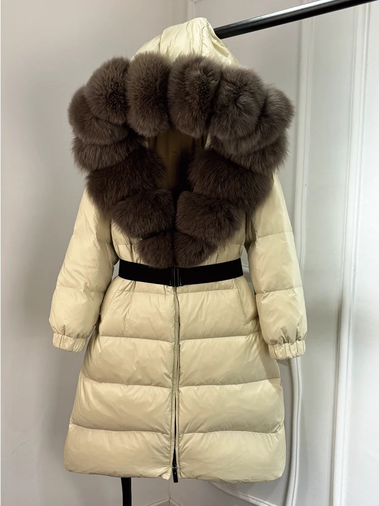 Real Fur Hooded Parka Duck Down Puffer Jackets