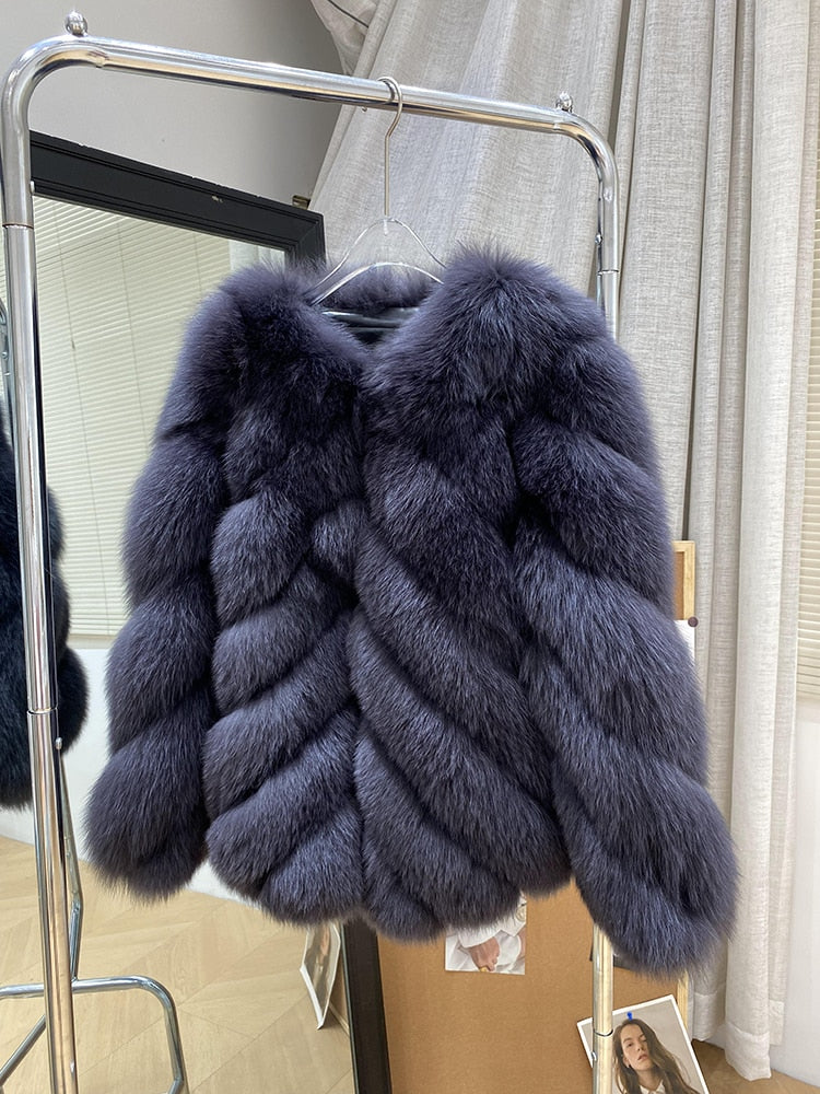 Luxury Pattern Real Fur Coats