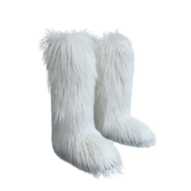 Faux Fur Knee High Snow Boots