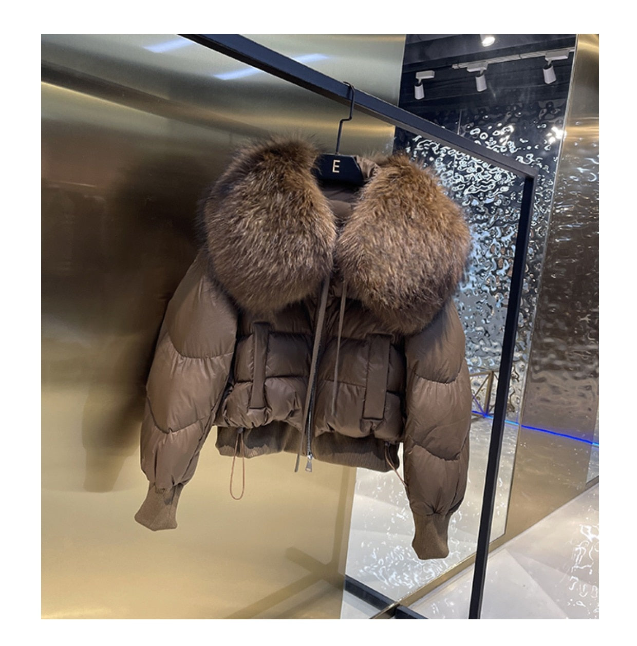 Real Fur Loose Duck Down Puffer Coats