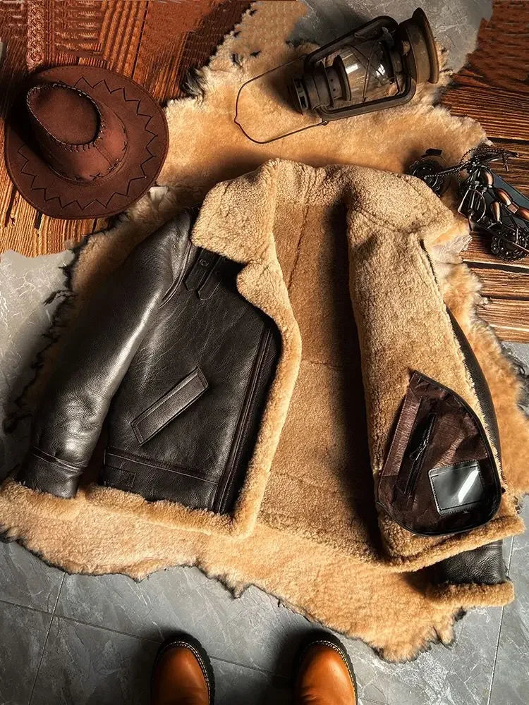 Genuine Leather Coats Shearling Liner