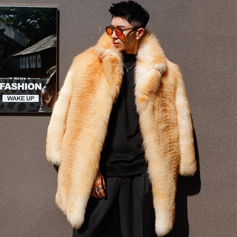 Luxury Genuine Mid-Length Real Fur Coats