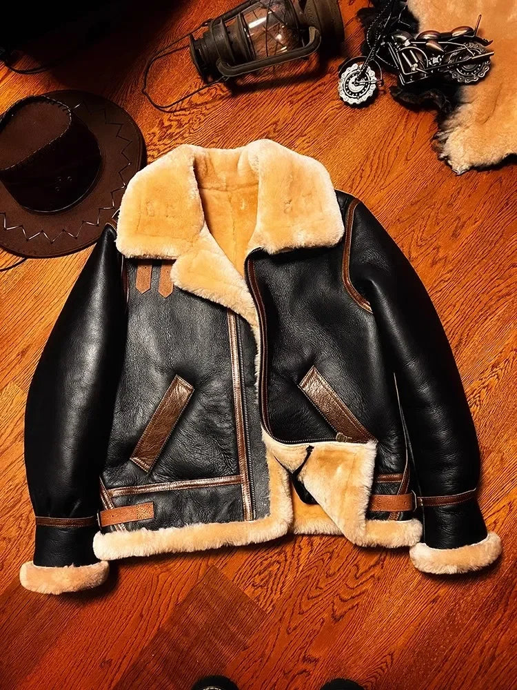 Classic Genuine Leather Air Force B3 Shearling Fur Coat