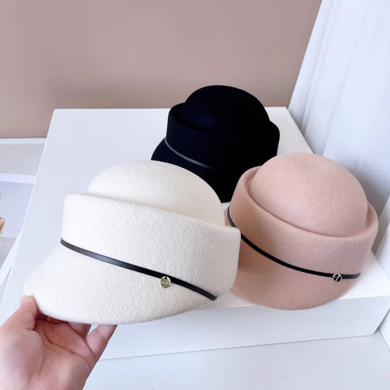 Elegant Dome Wool Equestrian Hat Vintage Style