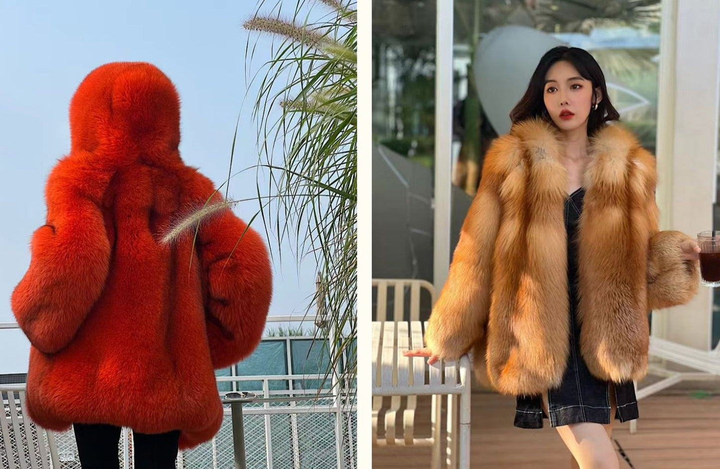 Real Fur Hooded Full Pelt Coats