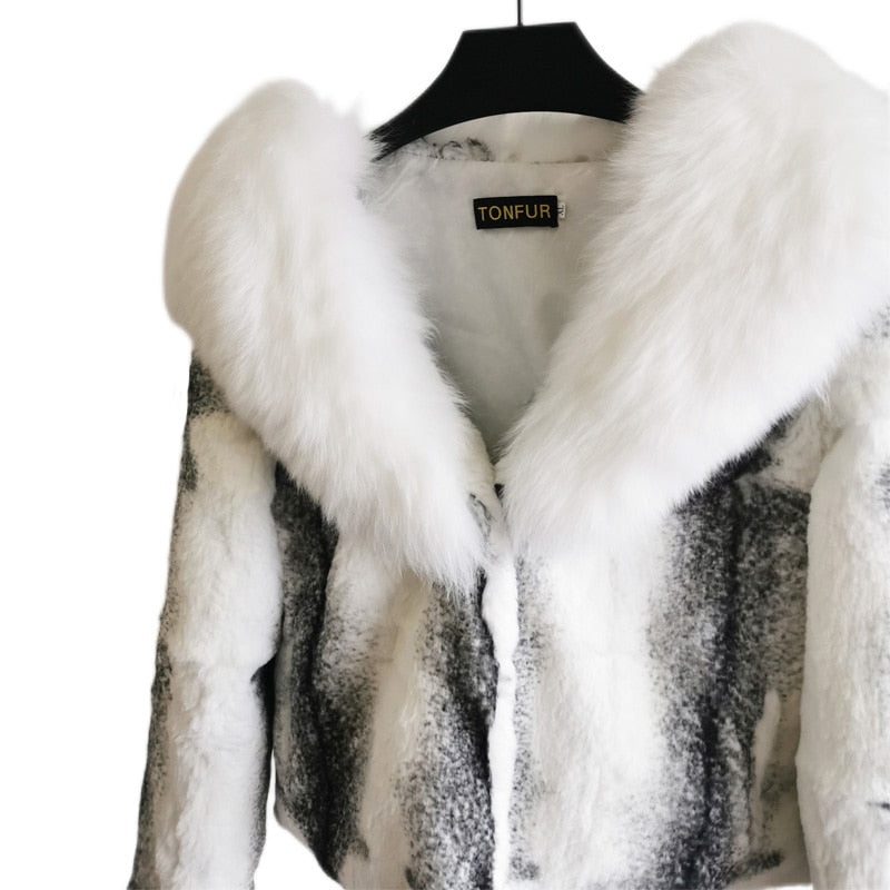 Real Full Pelt Fur White Real Fur Collar