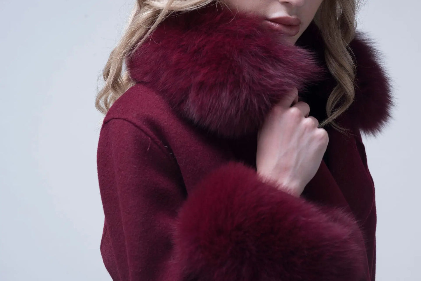 Fox Fur Detach Collar And Cuffs Wool Coats