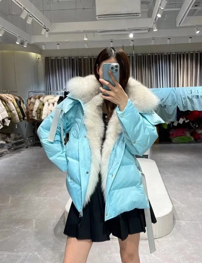 Collection of Down Puffer Jackets Big Fur Collar