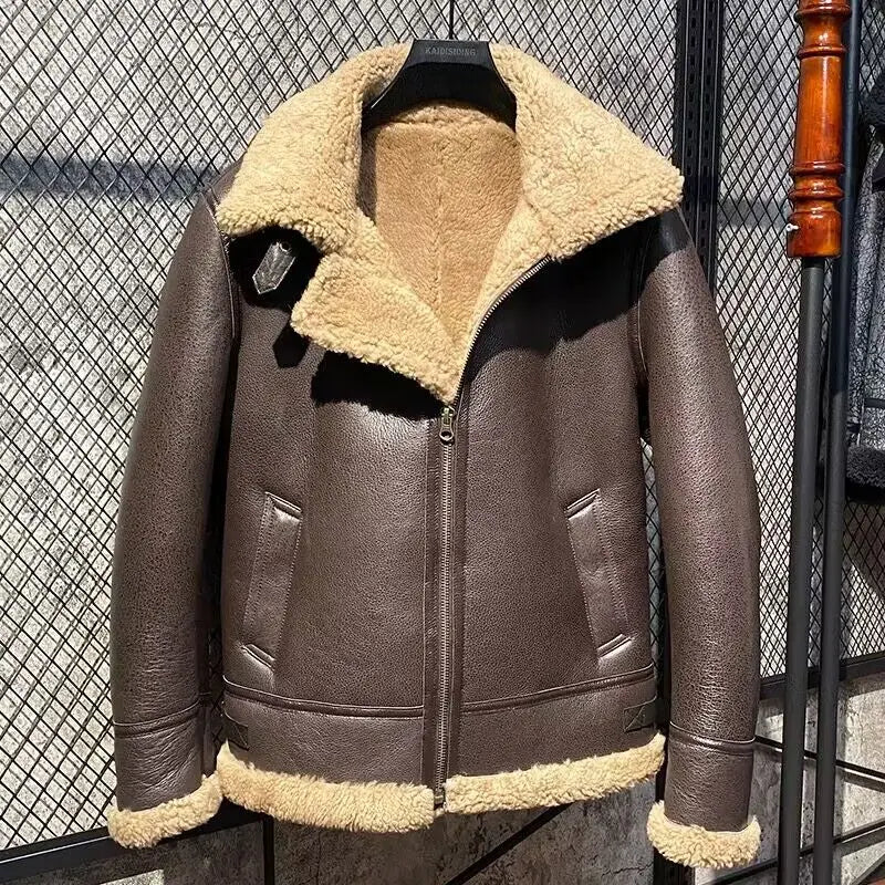 Genuine Leather Coats Shearling Liner Hooded