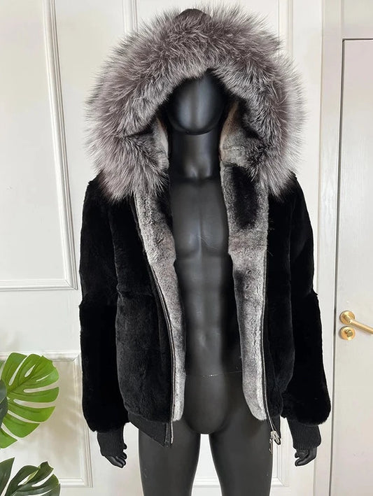 Real Fur Coat Chilla Style Rabbit Fur Parka