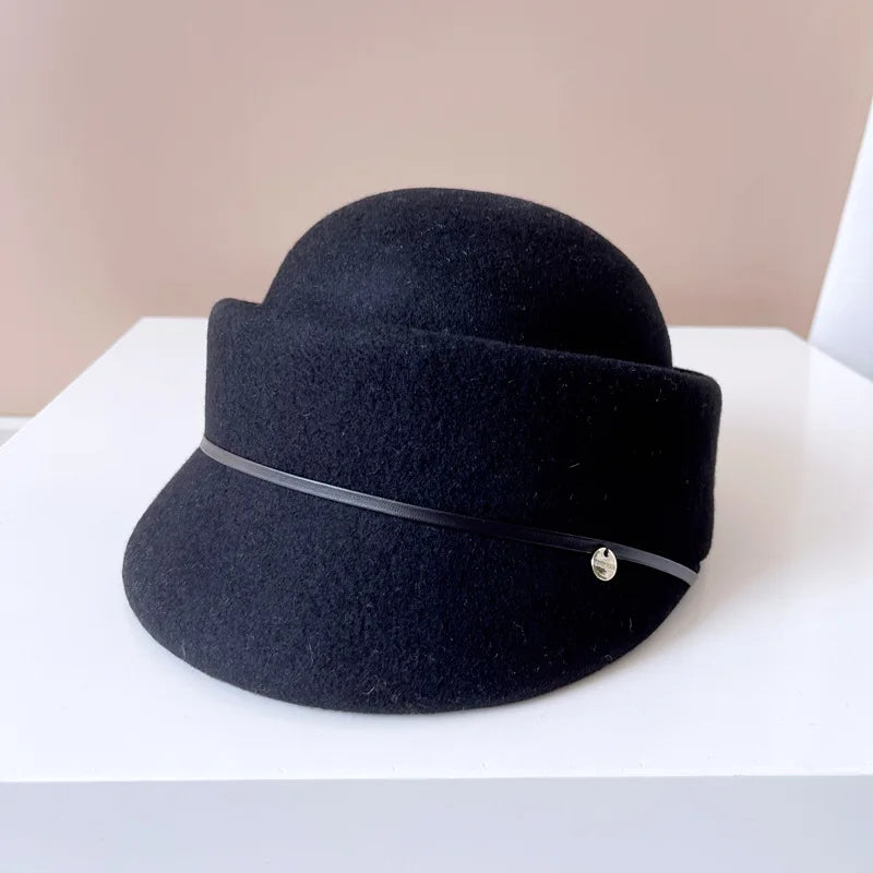 Elegant Dome Wool Equestrian Hat Vintage Style