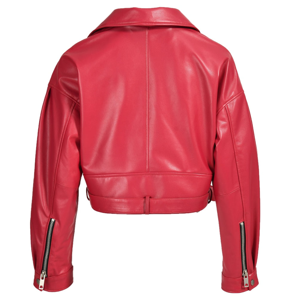 Genuine Leather Moto Jackets Crop (multi-colors)