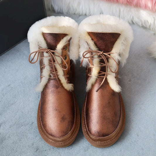 Snow Boots Genuine Wool Boots Waterproof