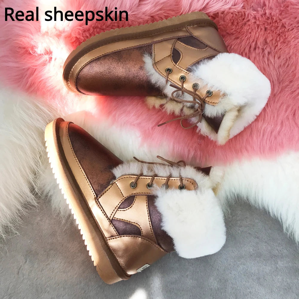 Snow Boots Genuine Wool Boots Waterproof