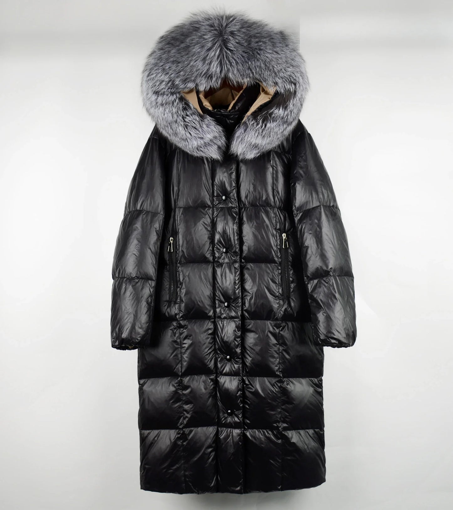 Waterproof X Long Duck Down Puffer Coats Real Fur Parka