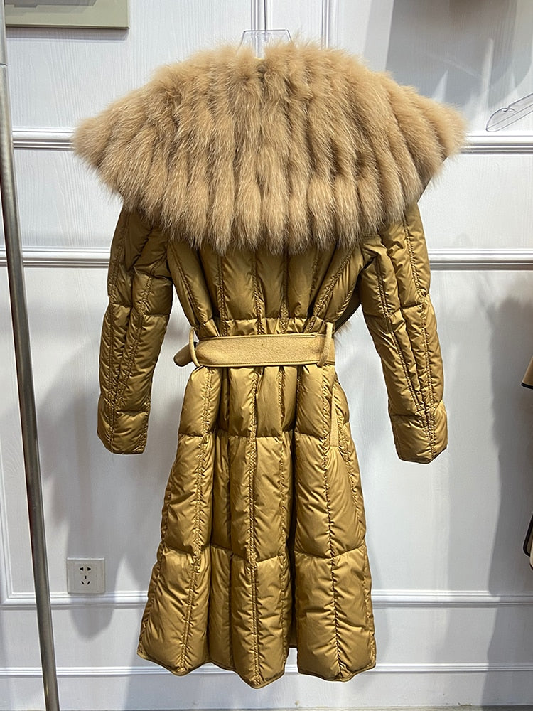 Real Fur Big Collar Goose Down Puffer Coats