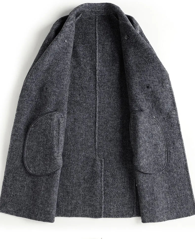 British Double-breasted Long Woolen Coats