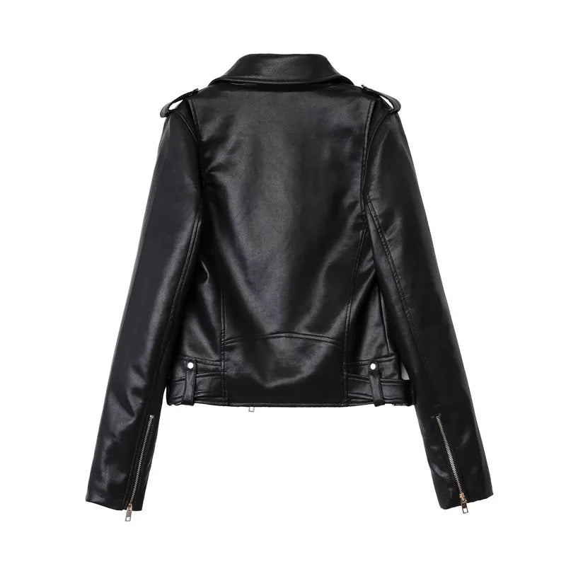 Moto PU Leather Jackets with Belt