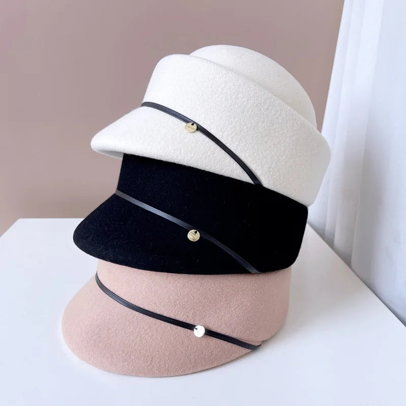 Elegant Dome Wool Equestrian Hat Vintage Style