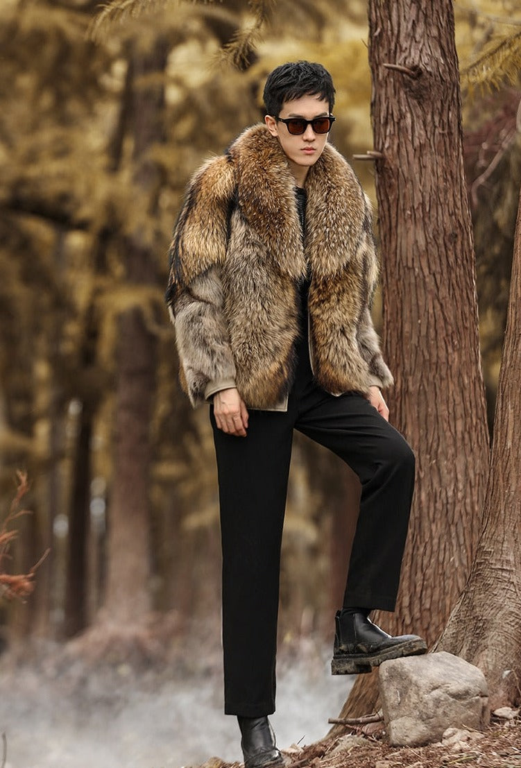 Real Fur Coat Big Fur Collar