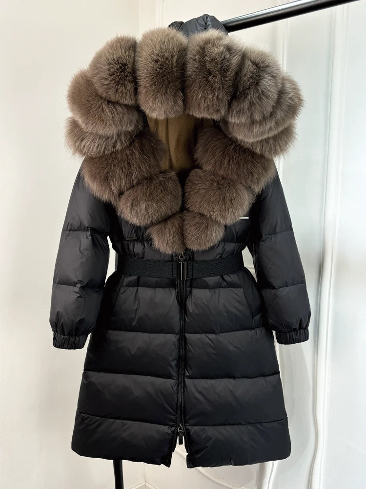 Real Fur Hooded Parka Duck Down Puffer Jackets