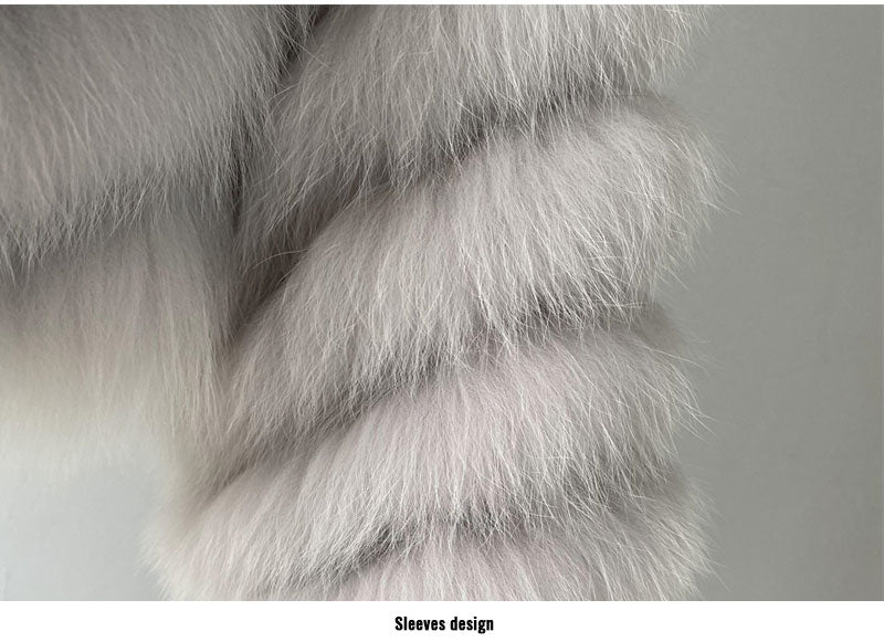 Reversible Knitted Real Fur Coats Silk Liner