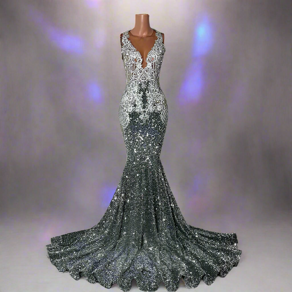 Beaded Crystal Sparkly Sequin Mermaid Gowns