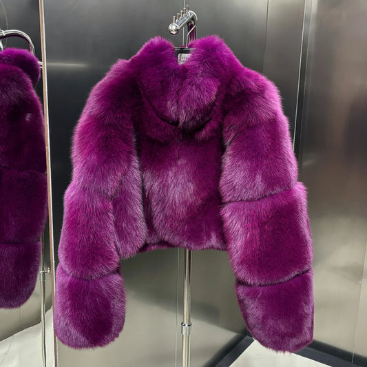 Cropped Real Fox Fur Coats