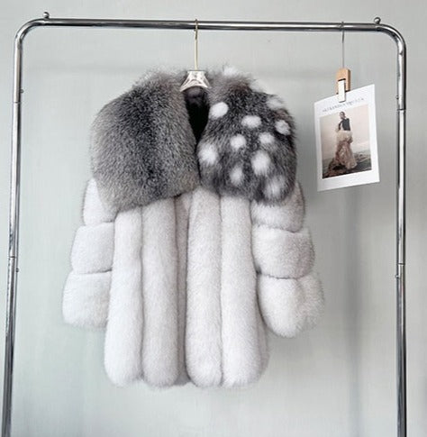 Luxury Full Pelt Real Fur Coat Big Fur Collar