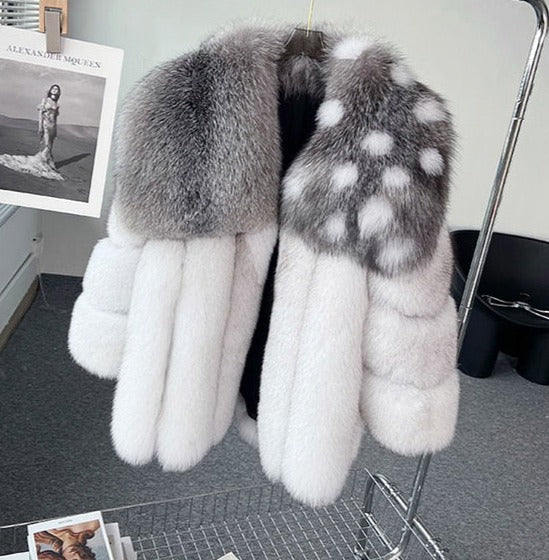 Luxury Full Pelt Real Fur Coat Big Fur Collar