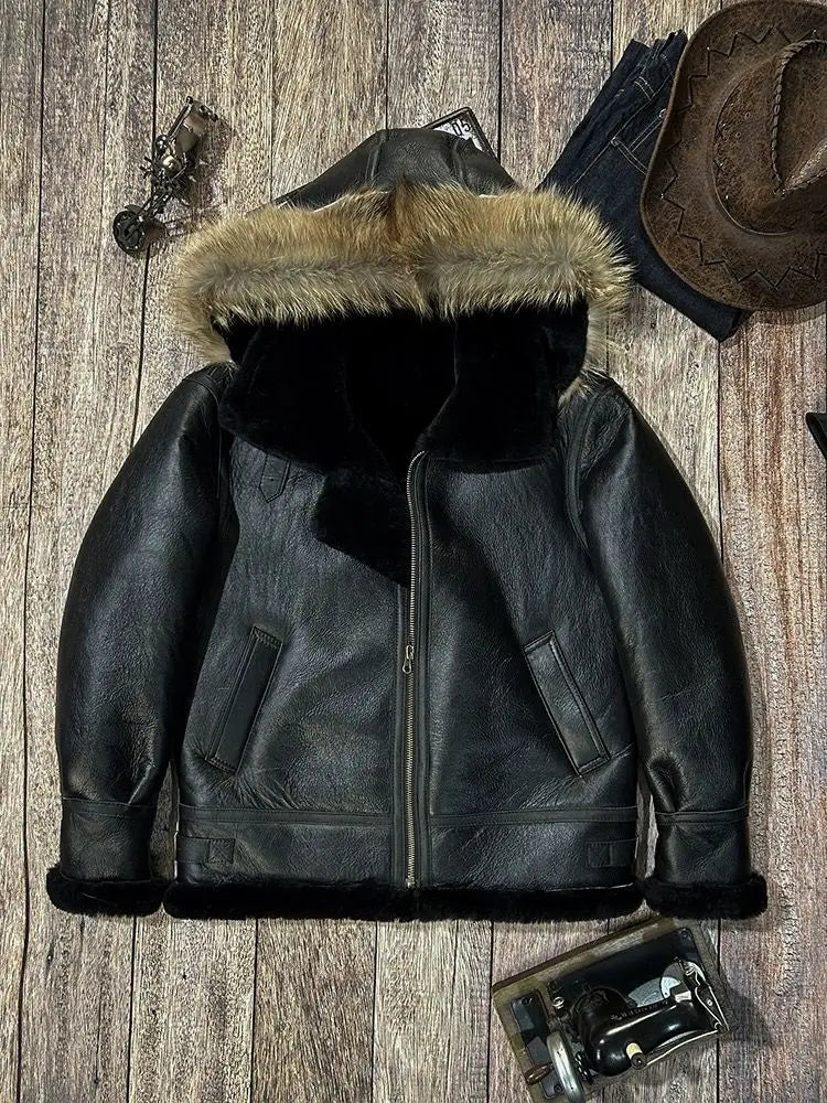 Genuine Leather Jackets Real Shearling Fur Liner