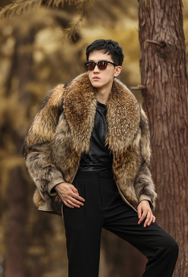 Real Fur Coat Big Fur Collar