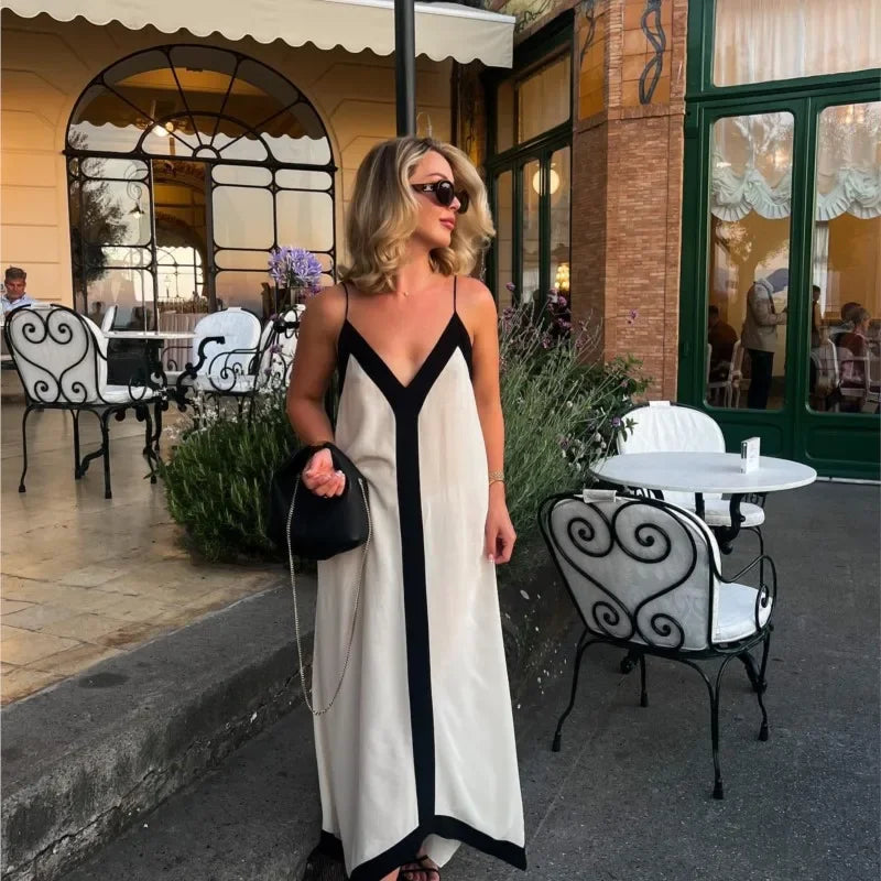 Sleeveless Backless Loose Long Dress