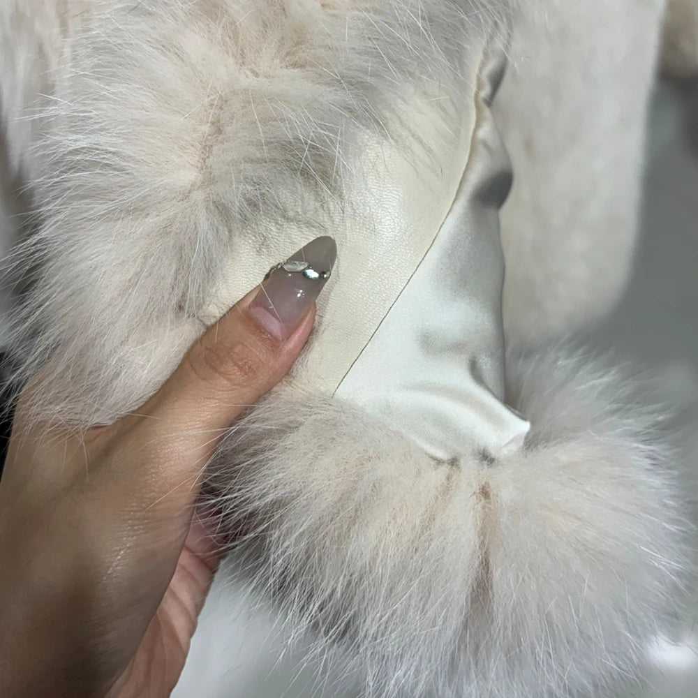 Thick Long Collar Real Fox Fur Coats