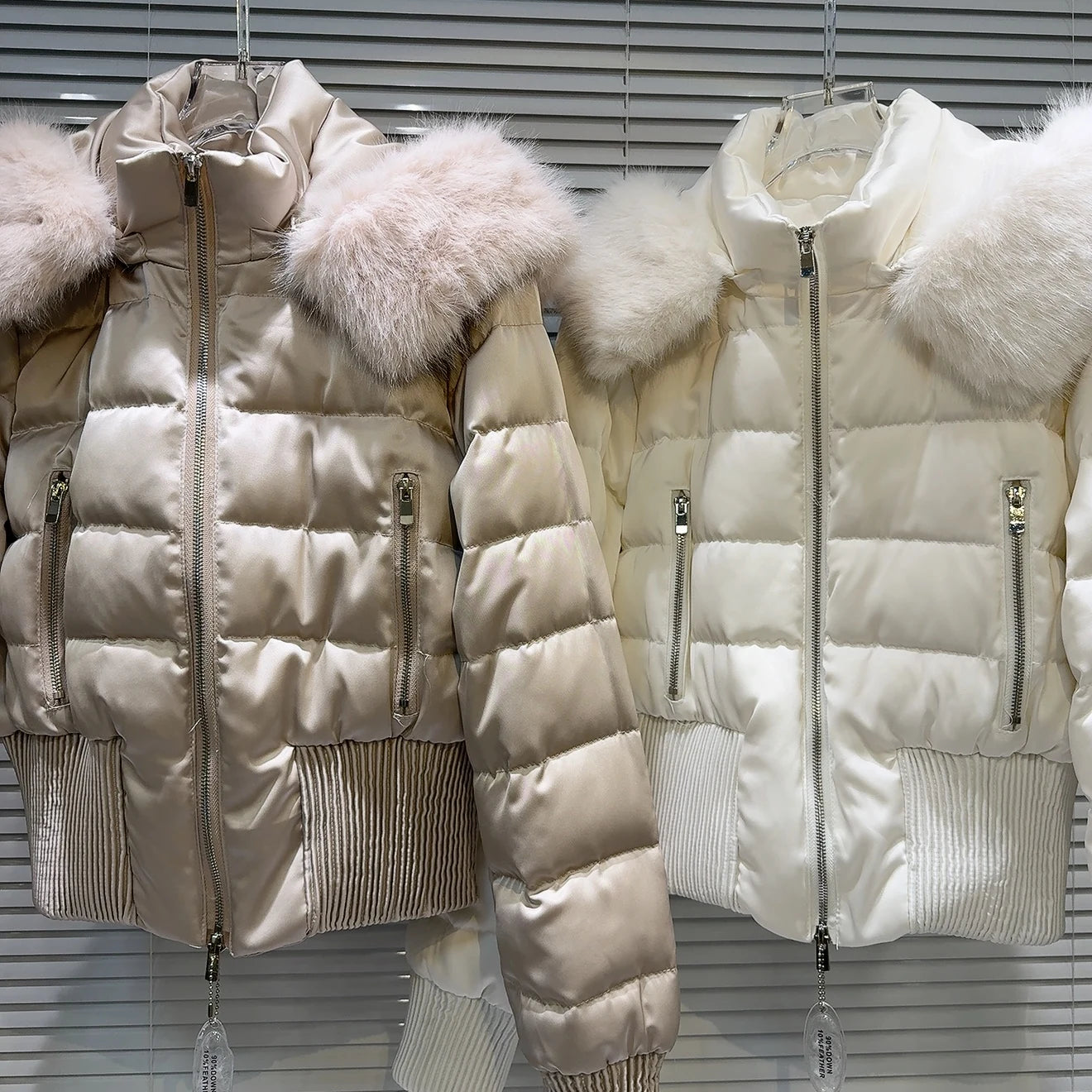 Crop Duck Down Puffer Jackets Hooded