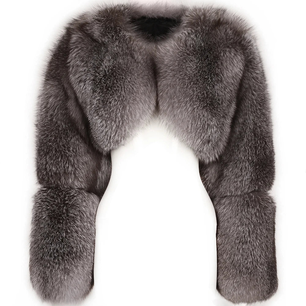 Crop Real Fox Fur Coats