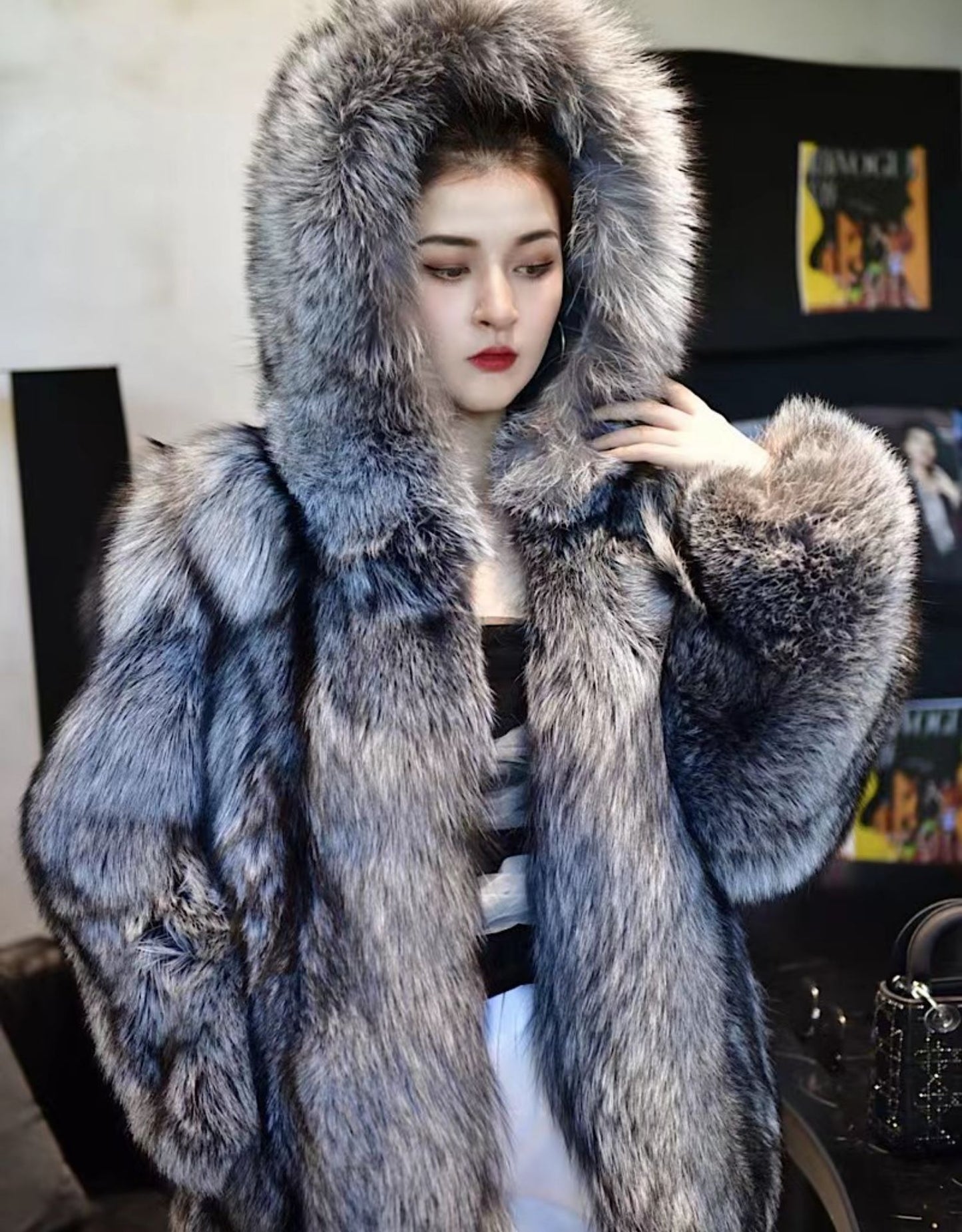 Real Fur Hooded Full Pelt Coats