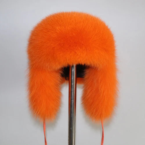 Natural Fur Bomber Has Genuine Real Fur Caps