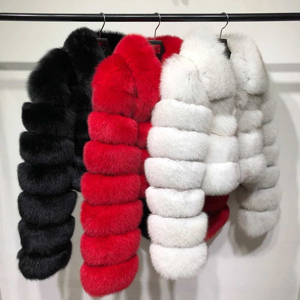 Cropped Real Fox Fur Coats