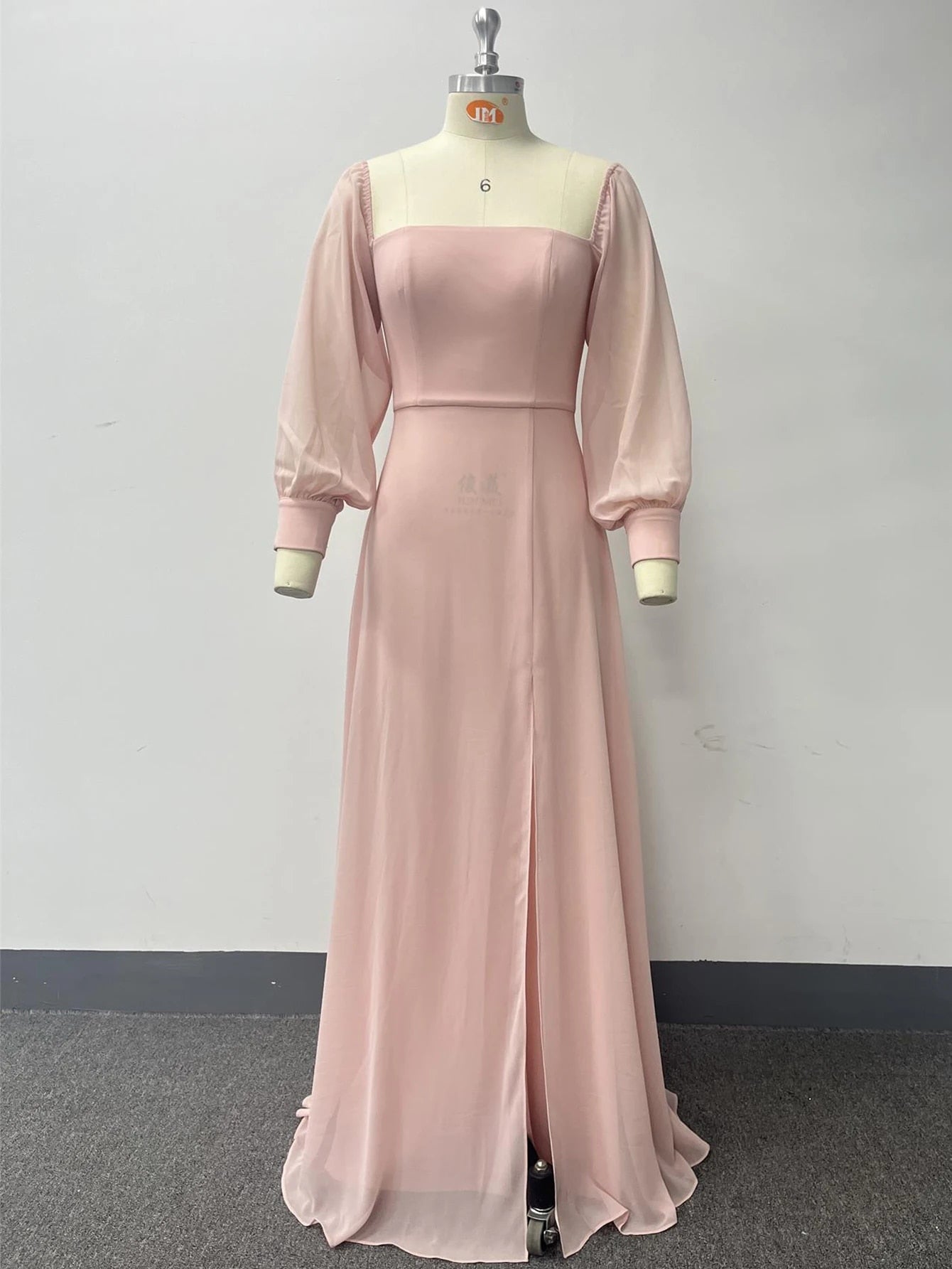 Pink Off Shoulder Chiffon Long Dress