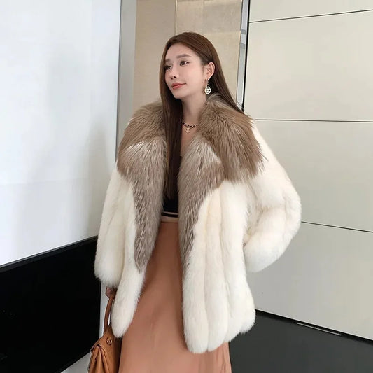 Luxury Big Collar Real Fox Fur Coats