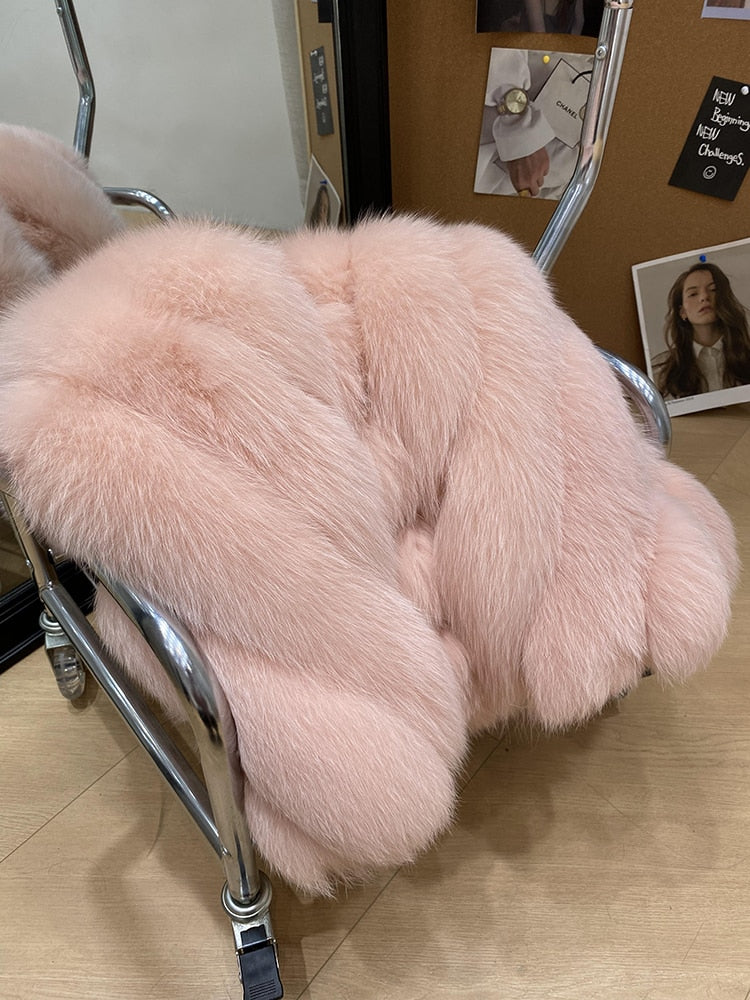 Luxury Pattern Real Fur Coats