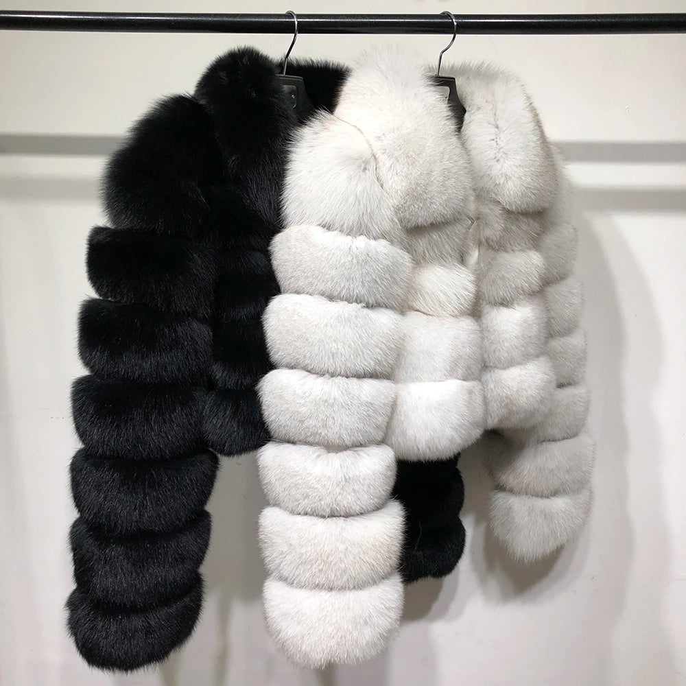 Cropped Real Fox Fur Coats