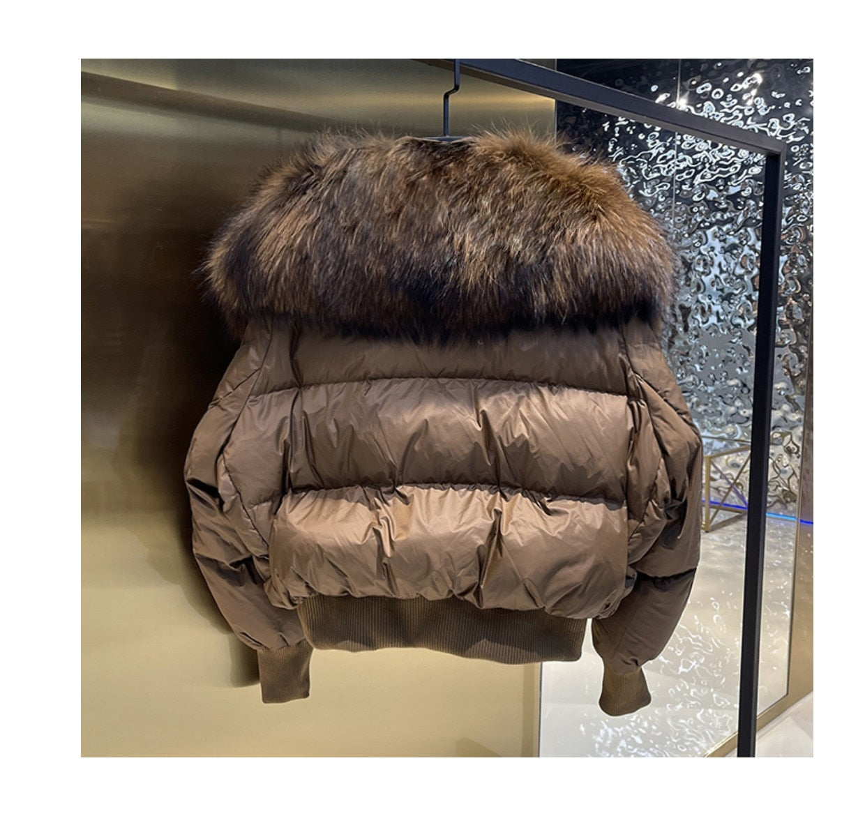 Real Fur Loose Duck Down Puffer Coats