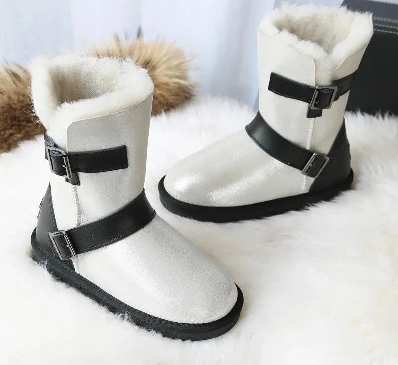 Genuine Leather Suede Wool Snow Boots