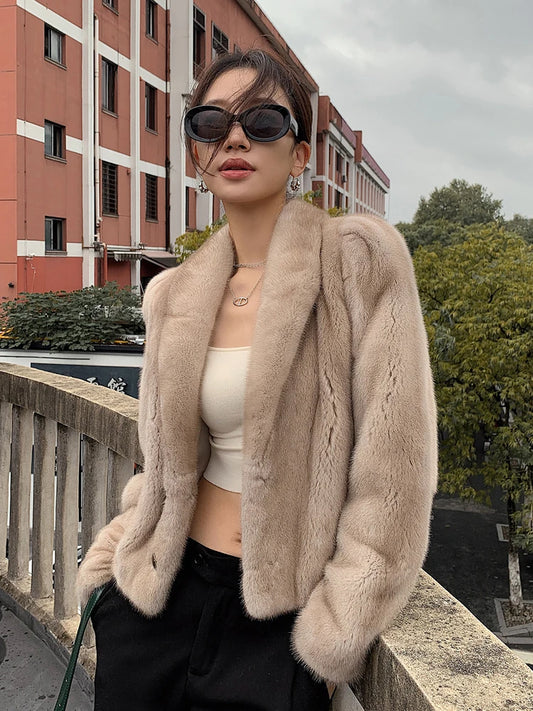 Pearl Real Mink Fur Coats Short