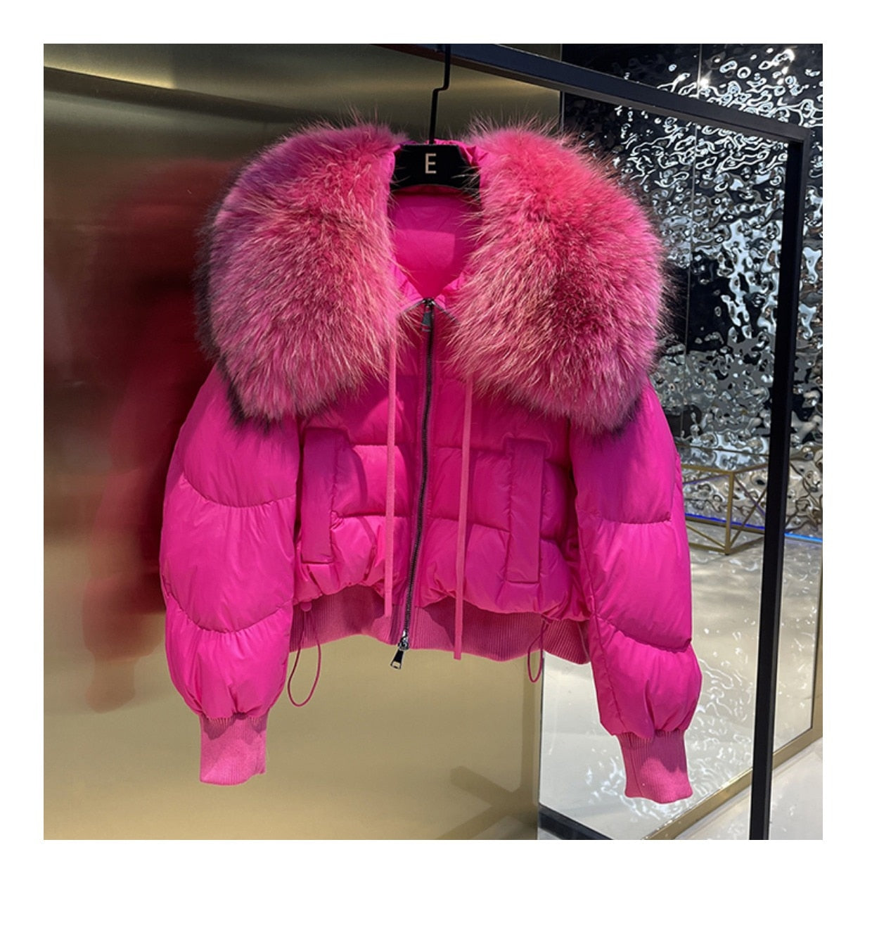 Real Fur Loose Duck Down Puffer Coats