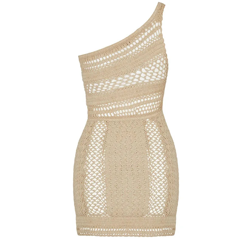 Knitted See Through Mini Dresses